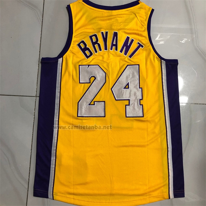 Camiseta Los Angeles Lakers Kobe Bryant NO 24 Mitchell & Ness 2009-10 Amarillo